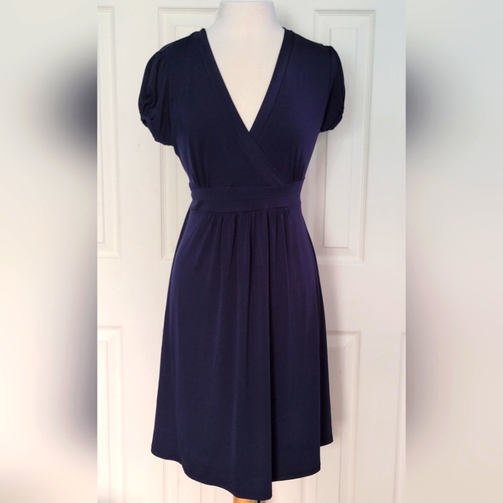 Merona Navy Dress V-neck fit and flare